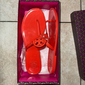 Tory Burch Vibrant Orange Flip Flops